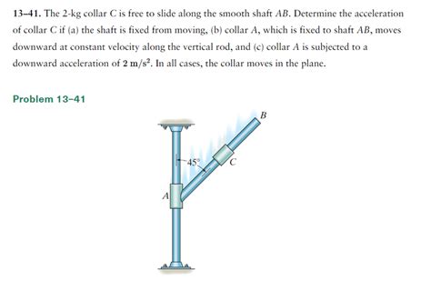 Solved The Kg Collar C Is Free To Slide Along The Chegg