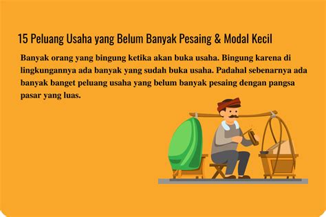 Peluang Usaha Yang Belum Banyak Pesaing Modal Kecil