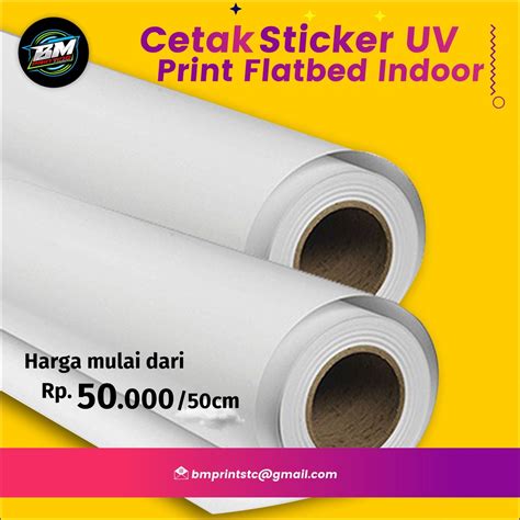 Jual Cetak Sticker Uv Indoor Bahan Roll Meteran File Siap Cetak