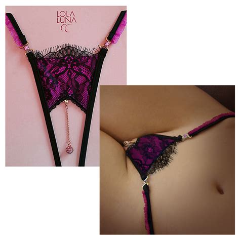 Mm Dessous LOLA LUNA String SCARLETT Fuchsia Open S M L XL