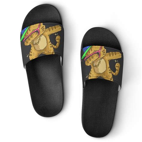 GZHJMY Stylish Slides For Women Men Cute Cat Dabbing Dance Soft