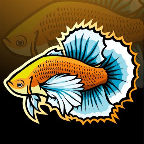 Design Do Logotipo Da Mascote Betta Fish Vetor Premium