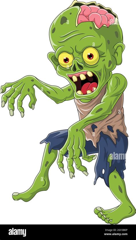 Cartoon Zombie Isolated On White Background Stock Vector Image Art