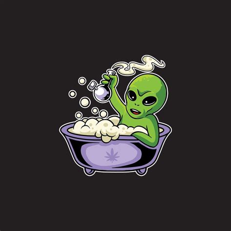 Alien Smoking Bong Mascot 9779651 Vector Art At Vecteezy