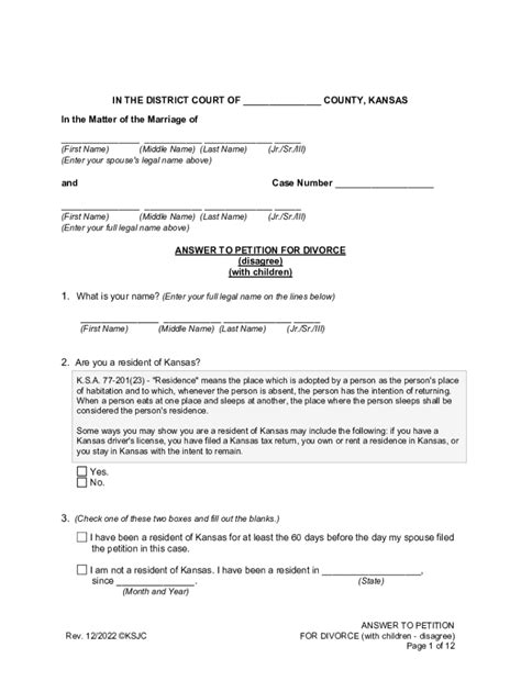 Fillable Online Instructions For RESPONDING To A Petition For Divorce