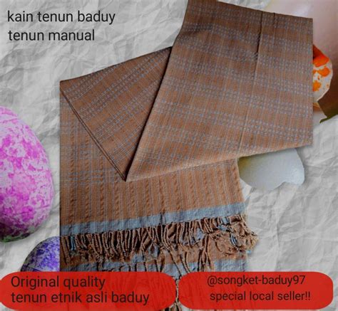 KAIN TENUN BADUY Motif Suwat Songket Tenun Manual 100 Warna Alami