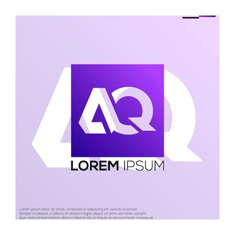 Id Ias De Design De Logotipo Aq Iniciais Modernas Vetor Premium