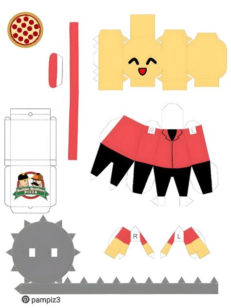 Papercraft Pizza Guy Roblox 🍕 Em 2024 Arte Em Papel Em 3d Modelo De