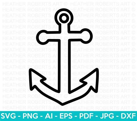 anchor outline svg nautical svg marine svg boat anchor etsy