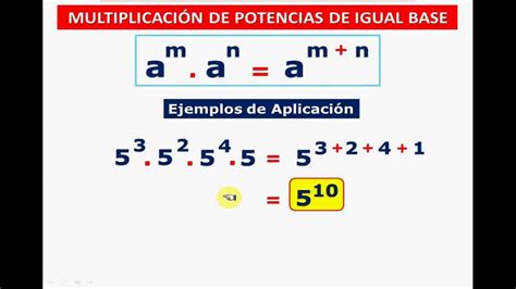 Propiedades De La Multiplicacion De Potencias