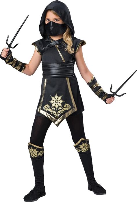 Gold Ninja Girl Ac0 Child Costume Thepartyworks