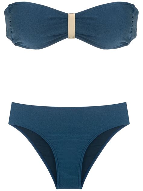 Buy Lygia Nanny Ester Trilobal Bandeau Bikini Set Blue At Off