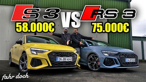 Beide Teuer Aber Welcher Ist Die Bessere Wahl Audi Rs3 Vs S3 Vergleich Fahr Doch Youtube