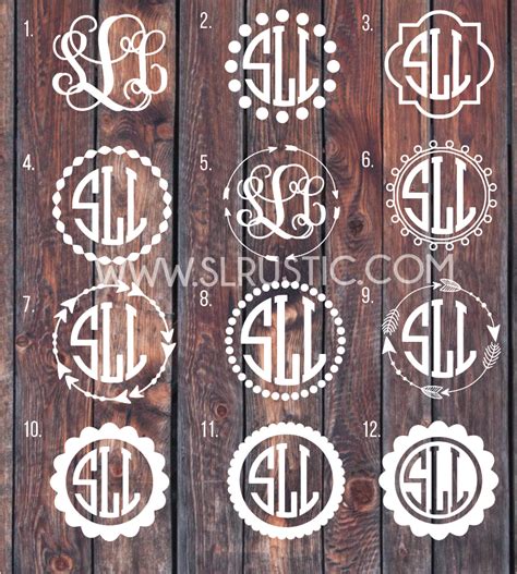 Monogram Decal circle monogram arrow monogram car decal yeti decal ...