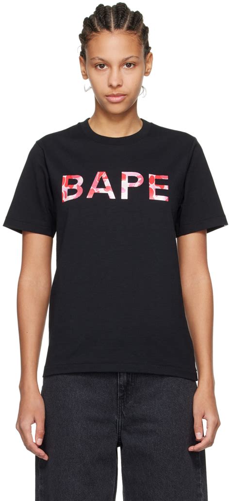 Bape Black Abc Camo Glitter T Shirt Ssense