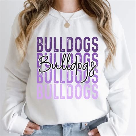 Bulldogs Sweatshirt Bulldogs Mascot Stacked Bulldogs Sweatshirt Etsy