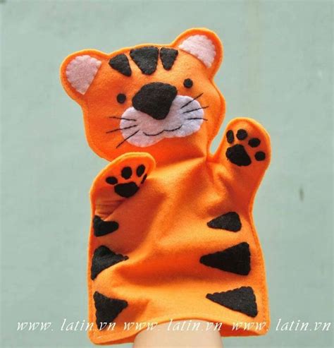 Tiger Felt Hand Puppet Free Ship Etsy In 2020 Felt Puppets Diy