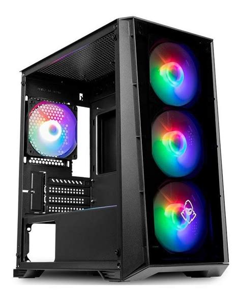 Gabinete Gamer Mancer Ward Rainbow Lateral Vidro 4 Fans Parcelamento