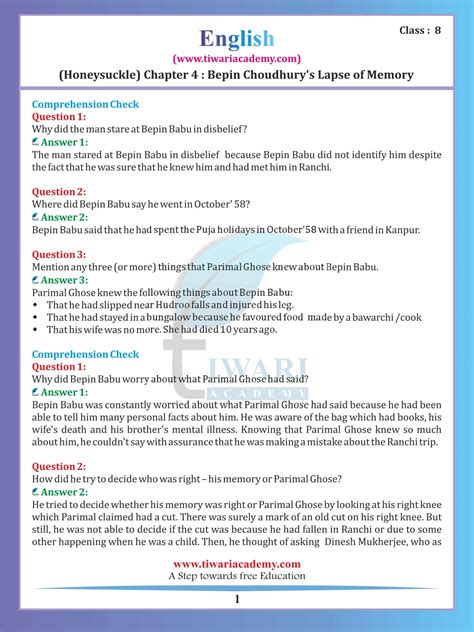 Ncert Solutions For Class English Honeydew Chapter For