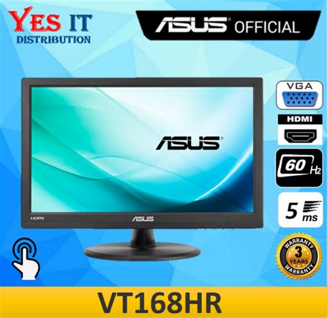 Asus Vt168hr 15 6 Touch Monitor 1366x768 10 Point Touch Hdmi Flicker Free Low Blue Light