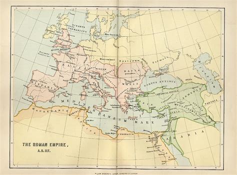 Map Of The Roman Empire In Ad 117 From Drawing by Vintage Design Pics