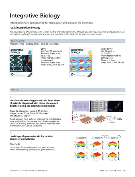 Contents List Integrative Biology Rsc Publishing