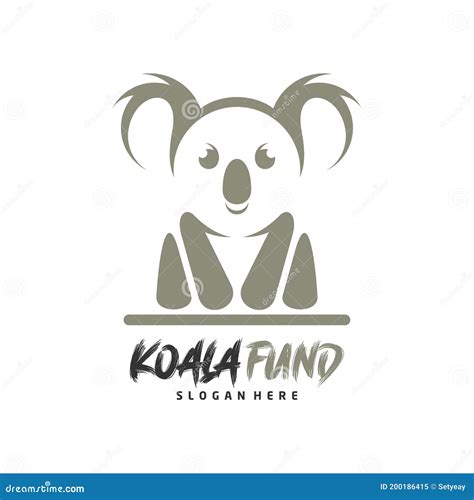 Koala Logo Design Vector Illustration Design Koala Logo Template Stock