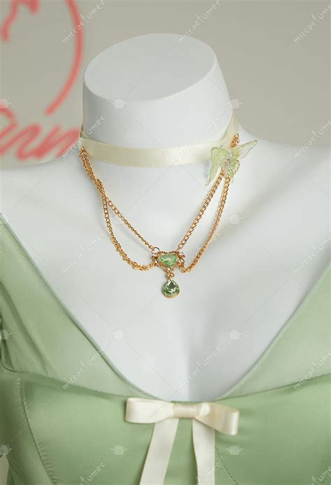 Women Sexy Elf Lingerie Set Costume Green Ruffle Elegant Bodysuit And Necklace With Stockings