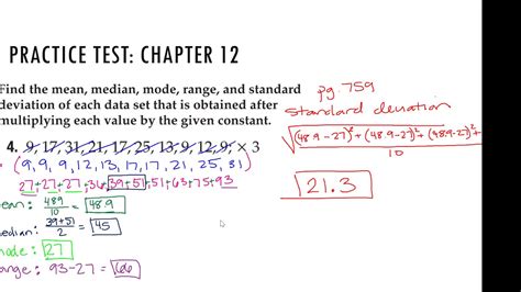 Algebra Ib Chapter 12 Statistics And Probability Test Review Youtube