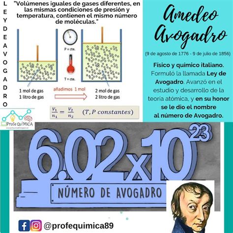 ProfeQuíMICA Amedeo Avogadro su número y su ley Enseñanza de