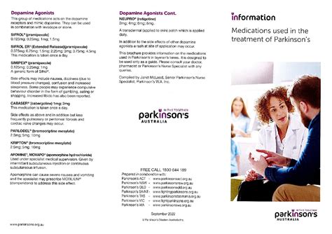 Medications Used in the Treatment of Parkinson’s – September 2022 | Parkinsons NSW