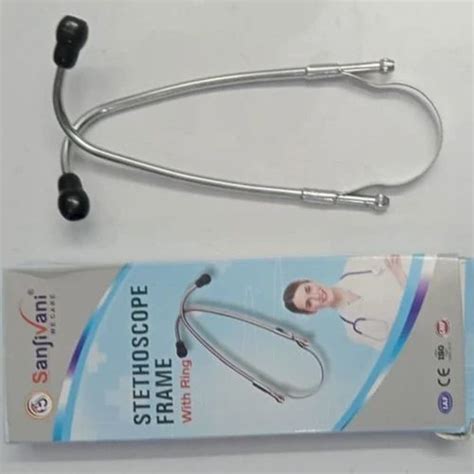 Single Sided Silver And Black Stethoscope Frame Machined Stainless