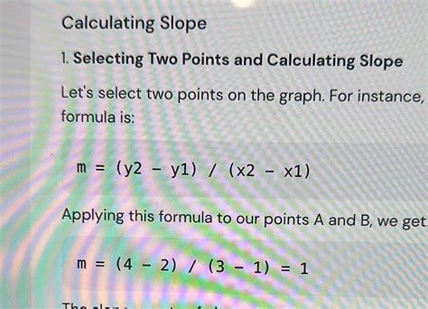 Solved Calculating Slope 1 Selecting Two Points And Calculating Slope Let S Select Two Points