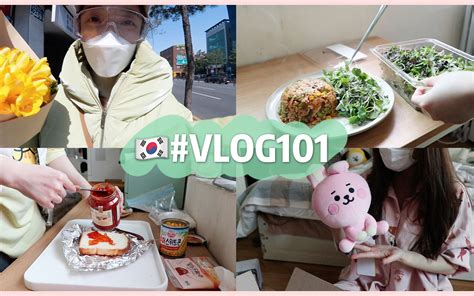 韩国vlog 一日两餐 留学首尔独居日常 小苍兰和咖啡的幸福 Bt21andfila开箱 一人食治愈生活记录 101