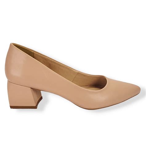 Scarpin Feminino Nude Salto Bloco Promo O Pequenaflor Calcados Femininos Tamanhos