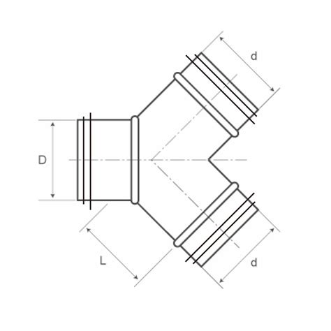 2020 New Metal 45 Degree Y Branch Duct Joint Y Pieces Of Ventilation