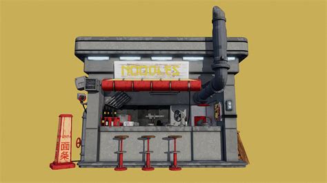 Cyberpunk Restaurant Buy Royalty Free 3d Model By Okotaru