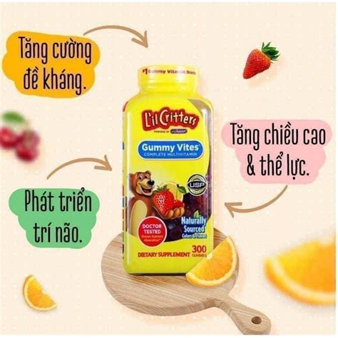 Kẹo Dẻo Bổ Sung Vitamin L il Critter Gummy Vites lọ 300v Chuẩn Authentic