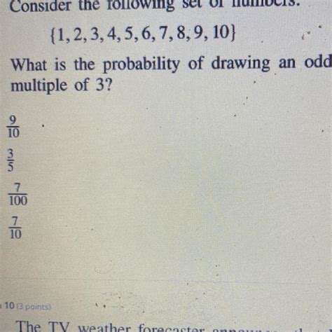 Consider The Following Set Of Numbers {1 2 3 4 5 6 7 8 9 10