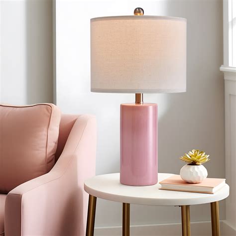 Latitude Run® Avawatz 22＂modern Pink Ceramic Lamp For Living Room Bedroom Farmhouse Nightstand