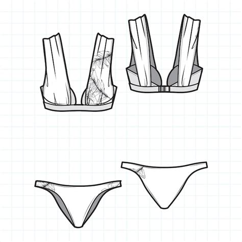 Maillot De Bain De Bikini Vêtements De Bain De Forme Bechwer Vecteur