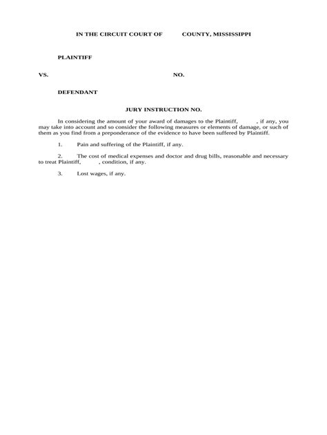 Jury Instruction No 3 Mississippi Form Fill Out And Sign Printable