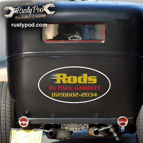 Personalized Hot Rod Lettering Vinyl Sticker Rustypod Store