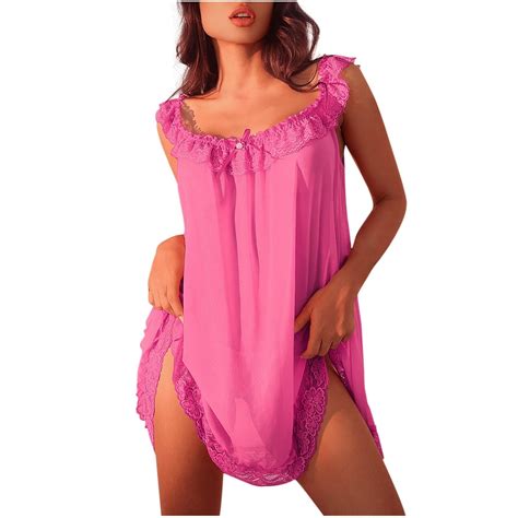 Lingerie For Women Deep V Neck Lace Nightgowns For Women Soft Pajamas Outfit For Women XL