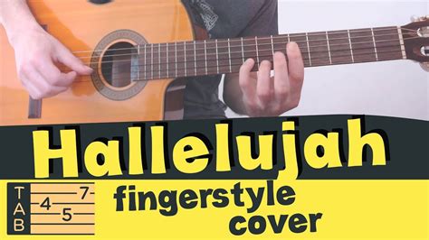 Hallelujah Fingerstyle Guitar Cover Tutorial Lesson Tabs Leonard Cohen Jeff Buckley