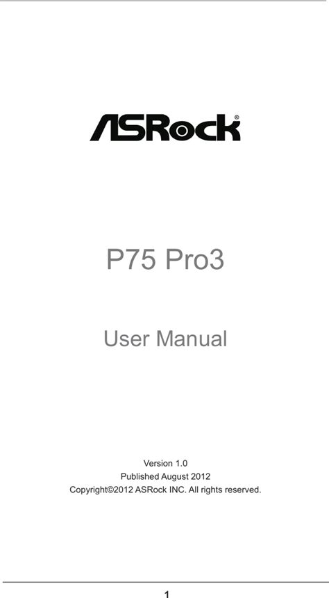 Asrock P75 Pro3 Owner S Manual