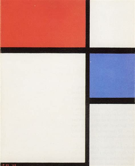 Piet Mondrian Composition No Ii With Red And Blue