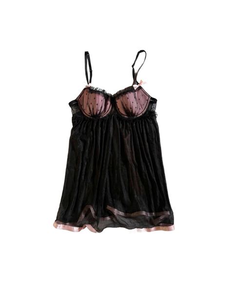 Vintage Victoria S Secret Black Pink Sheer Baby Doll Lingerie Women S Fashion Tops Others
