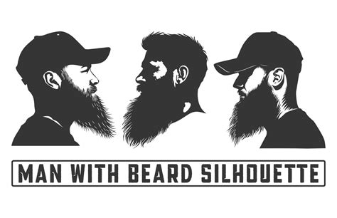 Bearded Men Face Hipsters With Different Haircuts Men With Beard Silhouette Bundles Mustaches