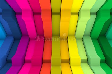 Colorful Boxes Lines Abstract Background 3d Stock Illustration